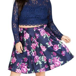 Sequin Hearts  Skirt Purple  A-Line 2 Piece Skirt
